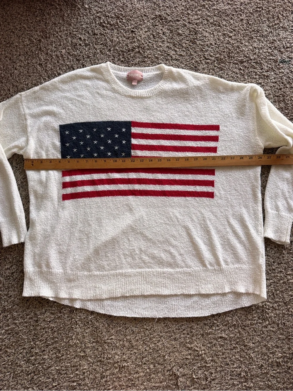 Show Me Your Mumu USA July American Flag Woodsy Summer Sweater Women’s medium - Picture 10 of 10